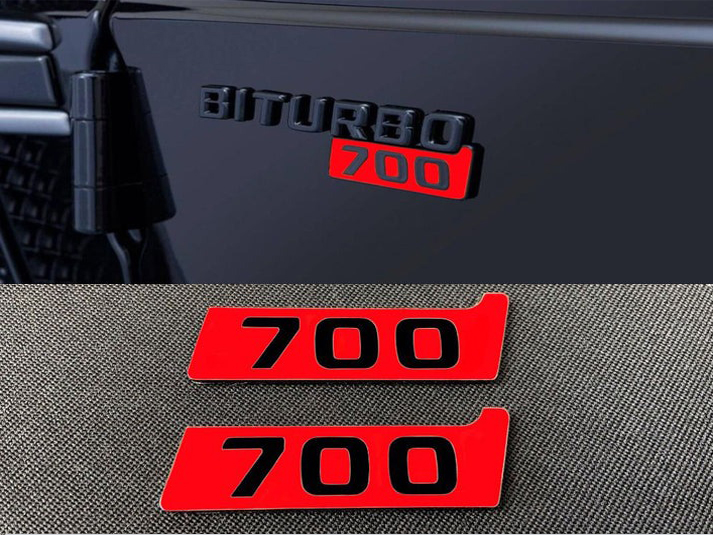 Metal Brabus Biturbo 700 Red Fender Emblem Logo Badges for Mercedes-Benz W463 G-Class
